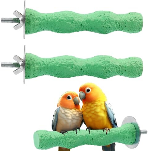 lasuroa 2pcs Pierres à Aiguiser Becs d'oiseaux, Perchoir Antidérapant Couper Les Griffes d'oiseaux Broyeur de Becs en Résine pour Perroquets Coupe-Griffes Lavable Accessoires pour Cage à Perroquets