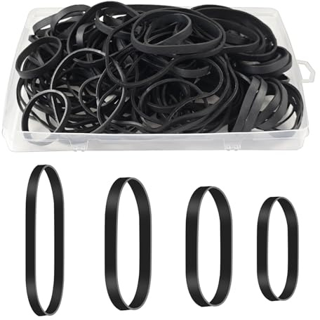 YIMETOP 100 Stück Gummibänder Stark & Breit – 4 Größen (5/6/8/12 cm) – Heavy Duty Gummiringe, Taktische Gummibänder – Witterungsbeständig für Industrie, Camping, Haushalt, Schule, Büro