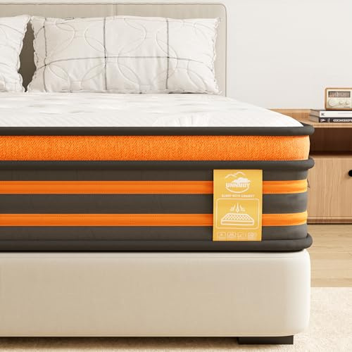 SCEPKN 5FT King Size Mattress, 10 Inch 9 Zone Orthopedic Mattresses, King Mattress Gel Wave Memory Foam Pocket Sprung Hybrid Mattress for Pressure Relief Motion Isolation & Edge Support, 150x200x25cm