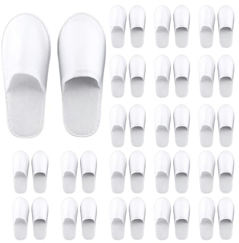 Xerteam 20 Paia Ciabatte Ospitidi, Pattine per Casa, Pantofole da Hotel, Taglia Universale, Unisex, Antiscivolo, Lavabili, Set di Pantofole per Ospiti per Viaggi in Hotel e Spa