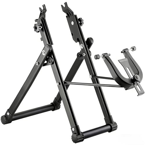 TINMAGI Soporte de Centrado para Ruedas de Bicicleta, Soporte para Reparación Mantenimiento de Bicicletas de Montaña Plegable, Soporte de Montaje para Bicicletas de Aleación de Aluminio