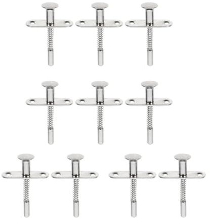Healeved Lot de 10 Loquets à Piston en Acier Inoxydable M5*70 pour Berceau Verrou à Ressort Réglable pour Lit Bébé Tige de Piston Solide Accessoire de Fixation Polyvalent pour Meubles