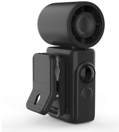 Dnenellr Ventilador Portátil de Mano, Mini Ventilador USB, Pantalla LED Digital, 4 Velocidades 13500RPM Viento Potente, 2400mAh Pequeño de Escritorio y Bolsillo para Viaje, Exterior (Negro oscuro)