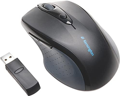 Kensington K72370EU Ratón Inalámbrico Ergonómico ProFit de Tamaño Normal, Con Sensor Óptico y DPI Ajustable, Para Portátil, Ordenador, PC, Macbook, Notebook, Negro