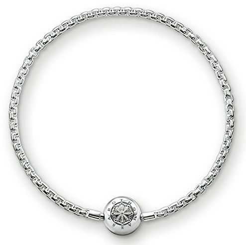 Thomas Sabo Damen-Armband Klappschloss Medailon 925 Silber 21 cm - KA0001-001-12-L22