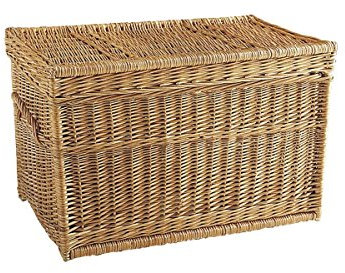 Malle de rangement en osier buff 80 x 45 x 45 cm
