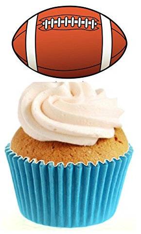 Sprinkles & Toppers Ltd Rugby Ball Edible Stand Up Wafer Paper Cake Toppers (12 Pack)