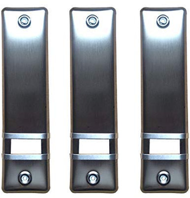 markiso® Rolladengurt Abdeckung aus Edelstahl, Rollladenblenden Montage ohne Gurtausbau, Gurtabdeckung 185mm, Gurtwicklerblende mit Schlitzsystem, 3 Sück