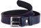 Ladeheid Kinder Gürtel Ledergürtel Mode Accessoire für Kinder Jungen Gürtel mit Schnalle 2,5 cm Breit K1D5 (Navyblau/Rot, 60 cm (Gesamtlänge 79 cm))