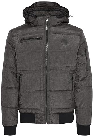 BLEND Boris Teddy Giacca Invernale Giaccone All'Esterna con Fodera D'Orsacchiotto da Uomo con Cappuccio, Taglia:M, Colore:Black Teddy (75126)