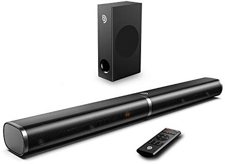Soundbar 2.1 canali con altoparlante subwoofer 190 W, soundbar TV HDMI, soundbar wireless Bluetooth 5.0, home cinema per TV, PC, PS4, PS5, laptop, tablet -Tapio III, nero