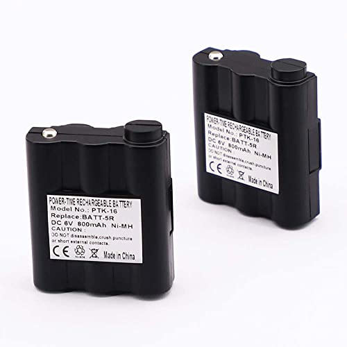 SHAWOROCE Lot de 2 batteries NI-MH 800 mAh 6 V PB-ATL/G7 BATT-5R pour appareils radio Midland Talkie Walkie G7 G7Pro G9 Alan Atlantic Serie avec un sac
