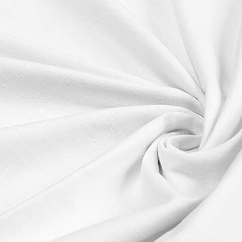 Calico Fabric (1 Metre, White) 100% Cotton Medium Weight 58” / 147.5 cm Wide Fabric by The Metre UK Ideal for Sewing, Quilting, Pillowcases, Totes & More by FT Fashion Track