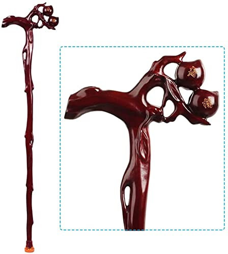 Canne en Bois Robinet bâton de Marche séquoia Vieil Homme béquilles Sculpture sur Bois Cadeaux d'anniversaire bâtons Cannes en Bois pour Hommes et Femmes