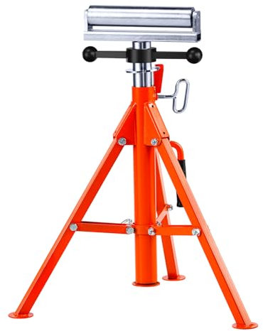 VEVOR Soporte de Rodillos Carga de 1134 kg Caballete de Rodillos de Acero Altura Ajustable de 70-132 cm Soporte de Caballete Plegable Soporte de Rodillo para Sierra de Mesa Amoladora Cepilladora