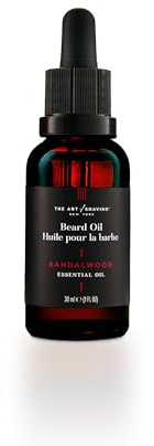 The Art of Shaving Beard Oil – Tames & Moisturizes Beard & Mustache Hair Leaving a Healthy Shine with a Non Greasy Finish – Award-Winning Sandalwood Scent, 1 oz