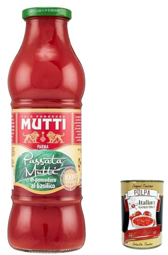 6x Mutti Passata di Pomodoro con basilico, Tomatenpaste Tomaten sauce mit Basilikum 100% Italienisch 700g