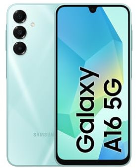 Samsung Galaxy A16 128/4GB Ram, Dual Sim, Unlocked to all Carrier, including with FREE official 25W UK Adapter (EP-T2510) Retail Pack and Clear Case, (Light Green, 5G)