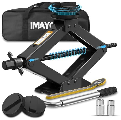 IMAYCC Car Jack Kit for BMW, 2.5t Scissor Jack with 2Pcs Jack Rubber Pad, BMW Accessories, Heavy Duty Steel Car Lift, Portable Tire CarJacks Emergency Kit, Tyre Repair Changing Tool