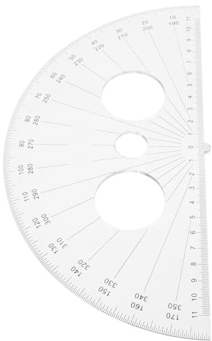 Homoyoyo Big Protractor Half Circle Ruler Plastic Drafting Tool Accurate Measuring Ruler for Students