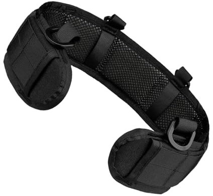 Cinturón de combate de liberación rápida con acolchado ajustable y hebilla para trabajos pesados | Cinturón de trabajo y herramientas multiusos diseñado para deportes al aire libre, equipo táctico