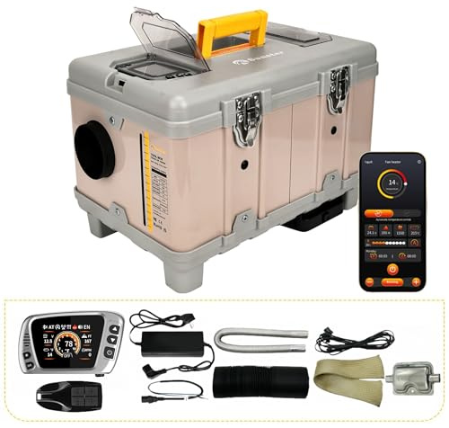 Sunster TB10 8KW DC 12V/AC 110-240V Diesel Air Heater, Toolbox Parking Diesel Heater with Bluetooth APP Control, Adaptive Plateau, Automatic Start Stop & Ventilation,for RV Campervan Home Car