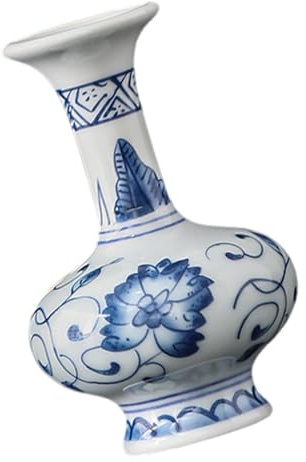 Jarrones en miniatura de porcelana azul y blanca clásica con aspecto vintage para plantas hidropónicas, maceta de cerámica china antigua