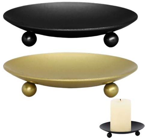 ZORVYN 2 piezas de candelabros, candelabros para velas de 9 cm, candelabros negros y dorados, ideales para decoración de mesa, bodas, oraciones, reuniones familiares y decoración