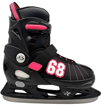 Cox Swain größenverstellbare Kinder Schlittschuhe Goal Gr. XS bis XL - Colour: Black/Fuxia, Size: S (33-36)