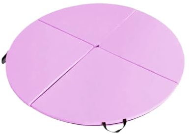 Pole Dance Matta, vikbar poledansmatta, rund golvkudde för yoga, gym, studio, träning, utomhus, pilates (Pink Thick 5 cm)