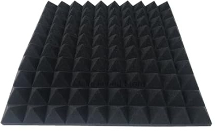 Paneles acústicos de espuma Paneles de tratamiento aislamiento acústico espuma acústica poliuretano con absorción sonido y insonorizada 50 x 5 cm, paquete 6(Black)