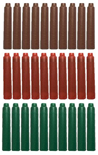 30PCS Jinhao International Size Pen Ink Cartridge to Fit Fountain Pen,Brown,Red,Green