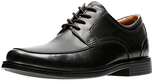 Clarks Un Aldric Park, Oxford Uomo, Black Leather, 43 EU