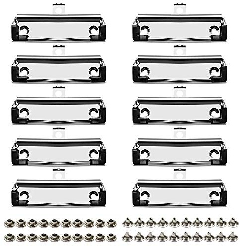 DECARETA 10 Pezzi Clipboard per Appunti, Portablocchi a4 a5 a6 Clipboard Molla Fermacarte Metallo Fermafogli Clip fermafogli per documenti con Foro per Appendere per Ufficio Menu Scuola