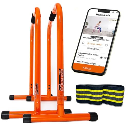 Lebert Fitness Equalizer mit Resistance Band - Calisthenics Equipment ✓ Dip Station ✓ Push Up Stand Bar ✓ Pull Up Dip Bar ✓ Bodyweight Equipment ✓ für Intensiven Gebrauch