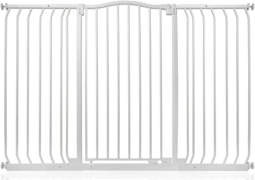 Safetots Extra Tall Curved Top Hundgrind, 143cm - 152cm, Mattvitt, Extra Hög 100cm i Höjd, Tryckmonterad Trappgrind, Barngrind för Dörrar, Hallar och Utrymmen, Säkerhetsbarriär, Enkel Installation