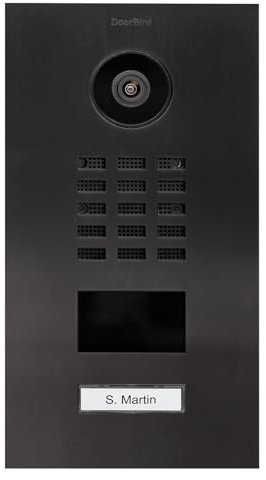 DoorBird D2101V IP Video Türstation | Video-Türsprechanlage mit 1 Ruftaste, RFID, HD-Video, Bewegungssensor, in Titan-Optik gebürstet