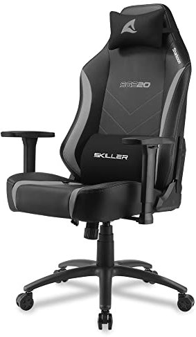 Sharkoon Skiller SGS20 Gaming Stuhl, Kunstleder, Schwarz/Grau, Normal, 4044951034970