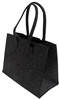 CB Home & Style Filztasche Einkaufstasche XXL Tasche Shopper ca. 42 x 22 x 33 cm Einkaufskorb Kaminholztasche (Dunkelgrau)