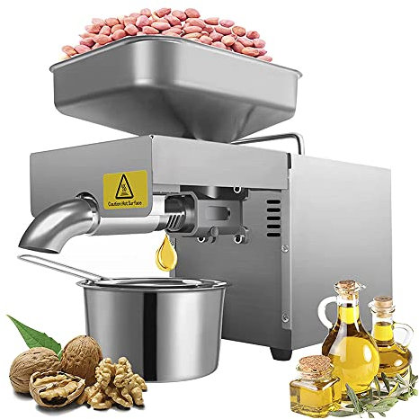 MNSRRN Stainless Steel Oil Press, Constant Temperature Oil Press, Electric Commercial Nut Seed Oil Hot/Cold Press, Olive Peanut Oil Extractor