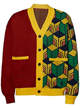Anime Demon TomiokaGiyyu Costume Cardigan Sweater Knitted Jacket Coat-S/M