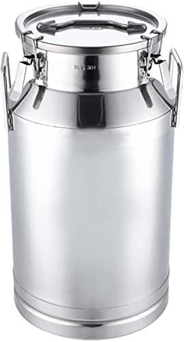 Bidons de lait, barils de transport de lait en acier inoxydable 304, cruche à eau, seau à vin, huile, seau à lait, boîte à thé avec couvercle scellé et poignée pour stockage solide liquide (30L)