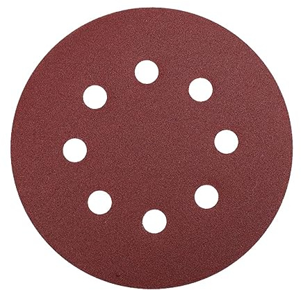 Secwell 20 Piezas Discos de Lija 180mm 8 Agujeros Papel Abrasivo Grano 240
