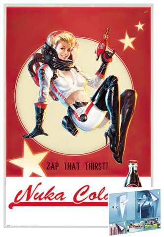 Stäng upp Fallout 4 – affisch (Nuka Cola Girl – Zap That Thirst!) (Storlek: 61 cm x 91,5 cm) (affischer och affischremsor)