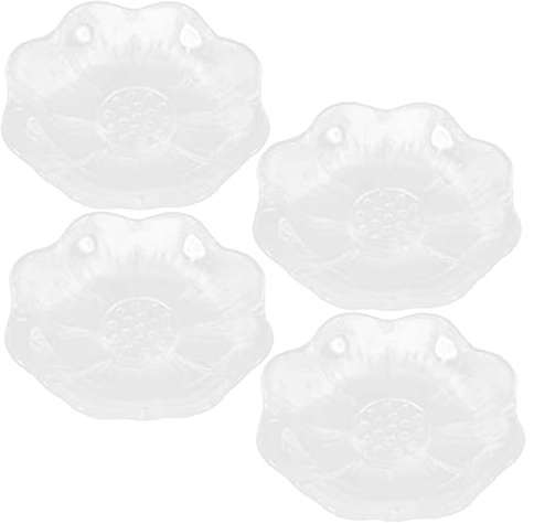 PRETYZOOM 4piezas Posavasos De Vidrio Para Taza De Té Platos De Vidrio Transparentes Alfombrillas Decorativas Para Escritorio Accesorios Para Té Resistentes Al Calor Prácticos Para Restauran