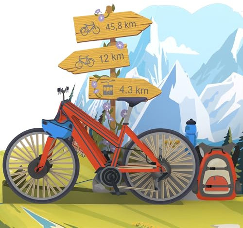MOKIO® Pop-Up Karte – Fahrrad – 3D Grußkarte zum Geburtstag, als Geburtstagskarte oder Gutschein für eine Fahrradtour
