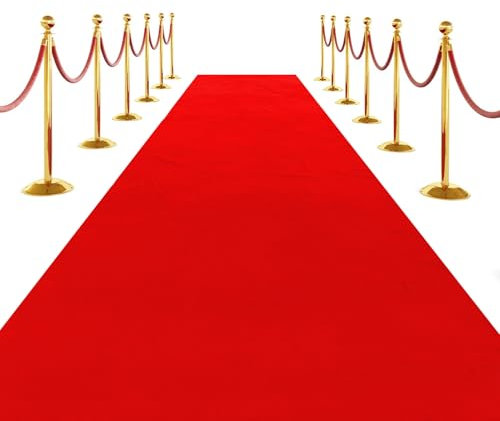 SK Studio Rot Teppich Läufer Eventteppich Hochzeitsteppich VIP Event Teppich Rutschfester Red Carpet Empfangsteppich, 1 x 3 m