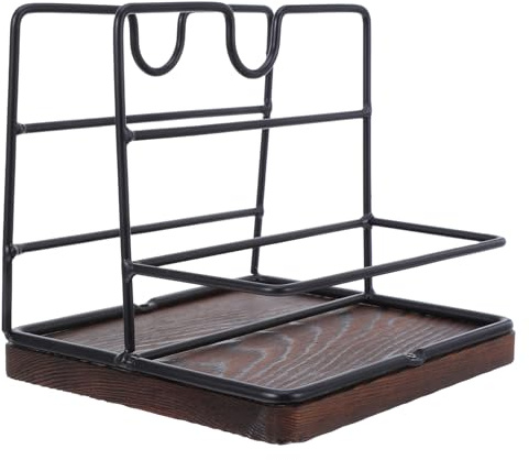 VALICLUD Porte-Serviettes de Table en Bois Foncé avec Rangement pour Salière et Poivrière Plateau Multifonction Cuisine et Salle à Manger Support Stable pour Serviettes Papier