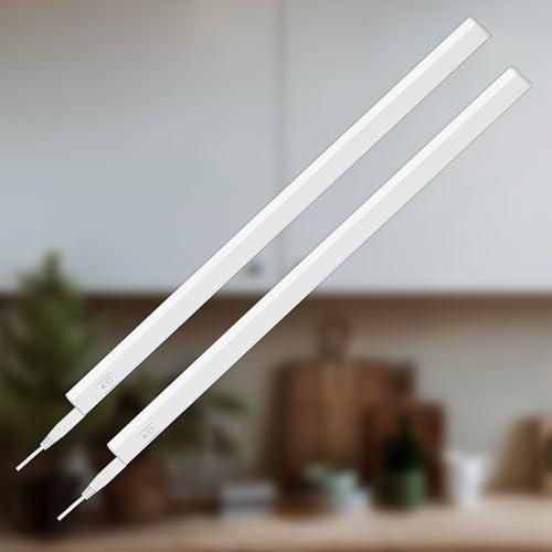 Briloner Lote de 2 LED cocina bajo mueble, luz neutra, iluminación armario, barra LED cocina, lámpara estantería encimera, diseño moderno, instalación sencilla, 31,3 x 2,2 x 3 cm, Blanco