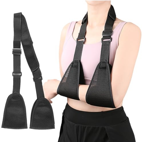 ROKZELT Tutore Braccio Ingessato Regolabile Immobilizzatore Braccio Leggero e Confortevole Supporto per Braccio Per Donne e Uomini, per Lesioni Al Gomito Destro e al Braccio (Noir)